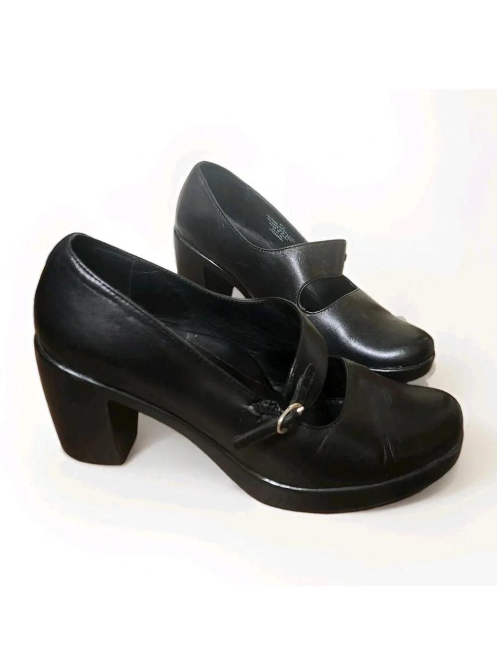 Dansko TARA Black Leather Mary Jane Shoes 37.5 / 7-7.5 Academia Whimsigoth Goth